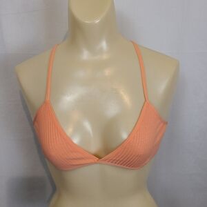 No brand Peach Ribbed Triangle Bralette Medium